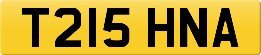 T215 HNA private number plate